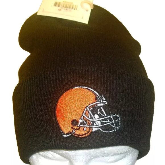 Cleveland Browns Mens Adult Brown Cuffed Beanie Winter Hat New Nfl - Picture 1 of 2